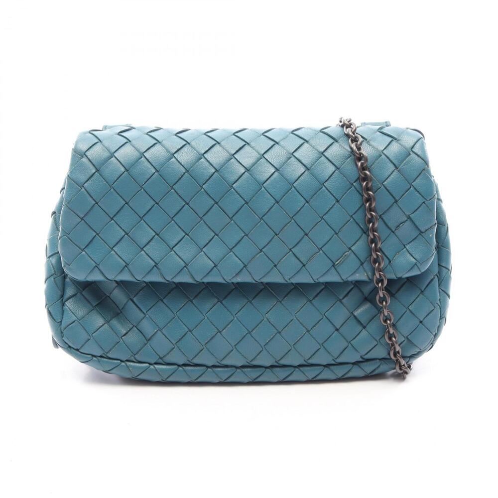 Bottega Veneta Intrecciato Shoulder Bag/Handbag, Leather, Women's, Blue
